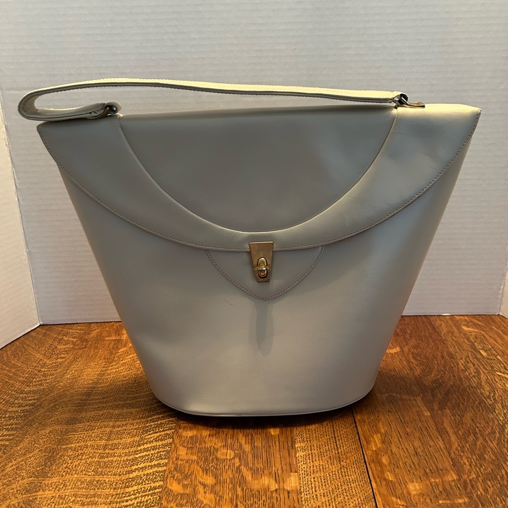 Vintage Normandie Cream Leather Handbag